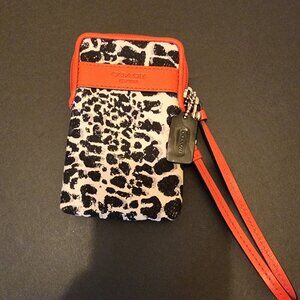 Coach  Red, Black & Ivory Wristlet